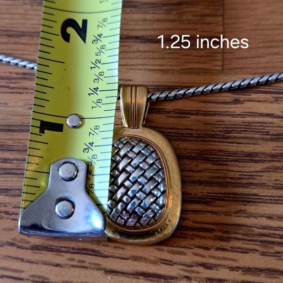 BRIGHTON "Ferrara Artisan" Gold and Silver Weave Pendant Necklace SEASIDE SOIREE - Picture 6 of 10